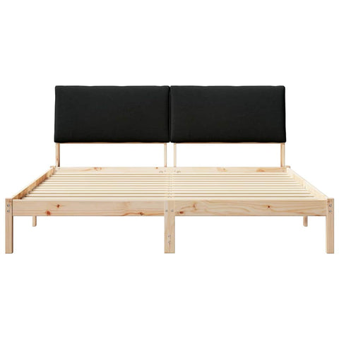 vidaXL Bed frame Brown and black 200 x 200 cm Solid pine wood