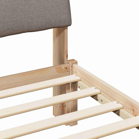 vidaXL Bed frame Brown and taupe 200 x 200 cm Solid pine wood