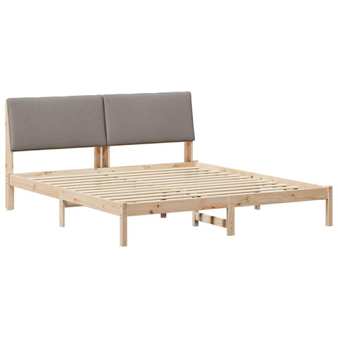 vidaXL Bed frame Brown and taupe 200 x 200 cm Solid pine wood