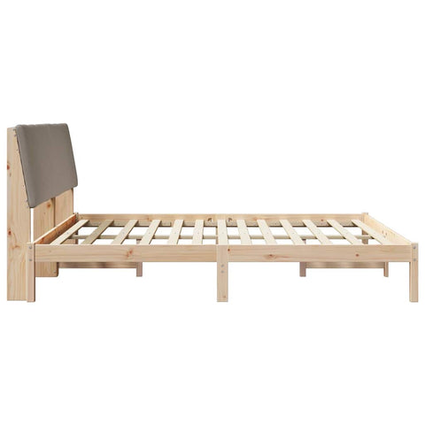 vidaXL Bed frame Brown and taupe 200 x 200 cm Solid pine wood