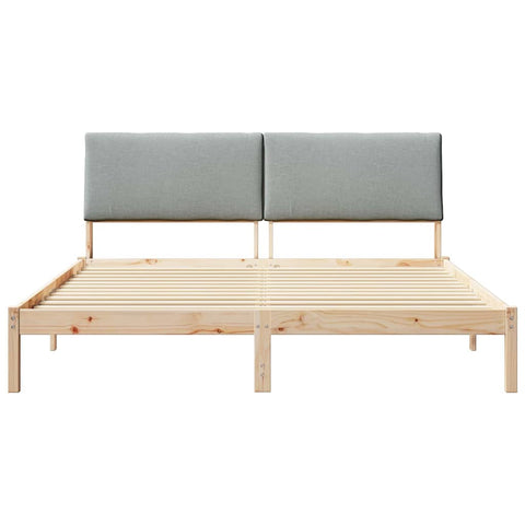 vidaXL Bed frame Brown and light grey 180 x 200 cm Solid pine wood