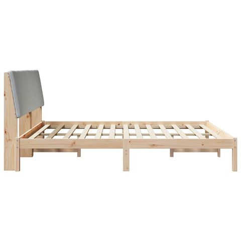 vidaXL Bed frame Brown and light grey 180 x 200 cm Solid pine wood