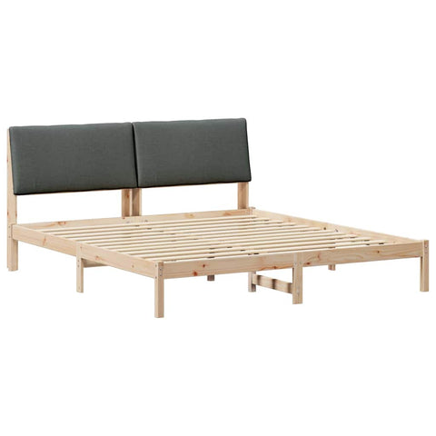 vidaXL Bed frame Brown and dark grey 180 x 200 cm Solid pine wood