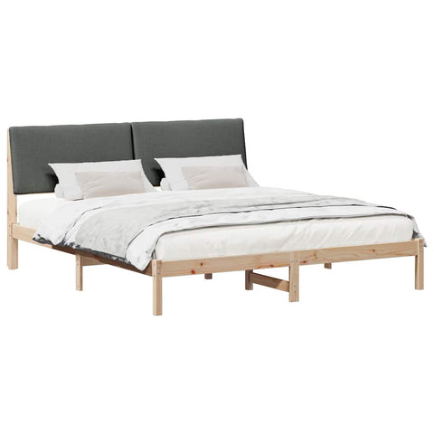 vidaXL Bed frame Brown and dark grey 180 x 200 cm Solid pine wood