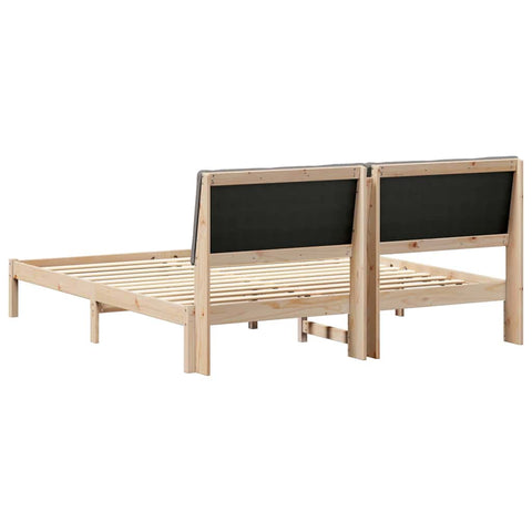 vidaXL Bed frame Brown and taupe 180 x 200 cm Solid pine wood