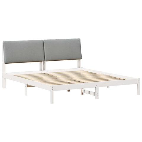 vidaXL Bed frame White and light grey 180 x 200 cm Solid pine wood