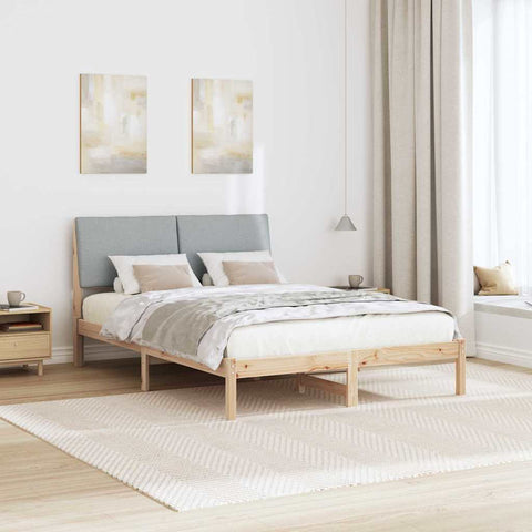 vidaXL Bed frame Brown and light grey 160 x 200 cm Solid pine wood