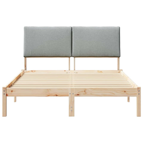 vidaXL Bed frame Brown and light grey 160 x 200 cm Solid pine wood
