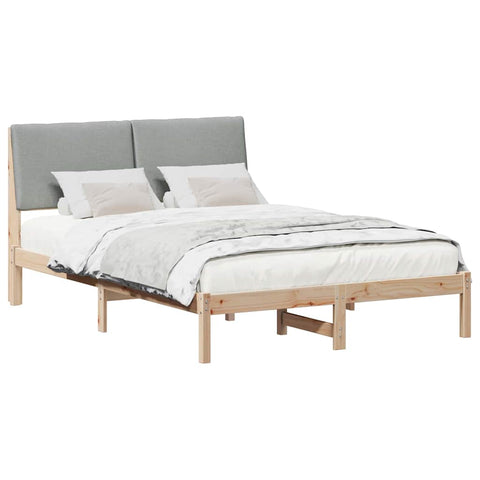 vidaXL Bed frame Brown and light grey 160 x 200 cm Solid pine wood