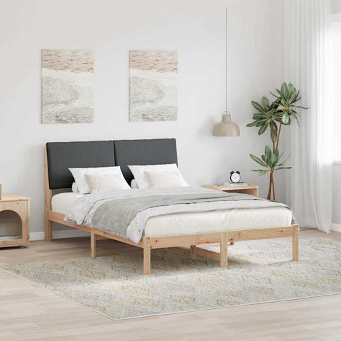 vidaXL Bed frame Brown and dark grey 160 x 200 cm Solid pine wood