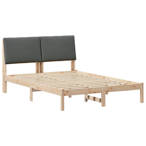 vidaXL Bed frame Brown and dark grey 160 x 200 cm Solid pine wood