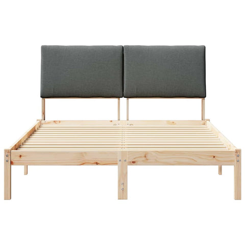 vidaXL Bed frame Brown and dark grey 160 x 200 cm Solid pine wood