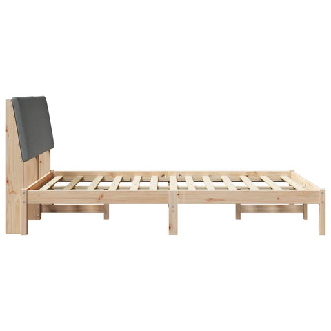 vidaXL Bed frame Brown and dark grey 160 x 200 cm Solid pine wood