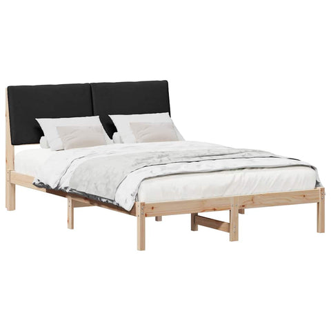 vidaXL Bed frame Brown and black 160 x 200 cm Solid pine wood