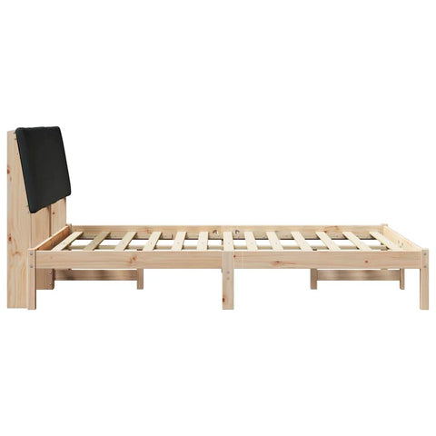 vidaXL Bed frame Brown and black 160 x 200 cm Solid pine wood