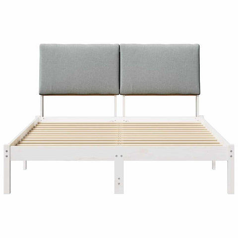 vidaXL Bed frame White and light grey 160 x 200 cm Solid pine wood