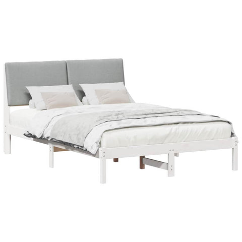 vidaXL Bed frame White and light grey 160 x 200 cm Solid pine wood