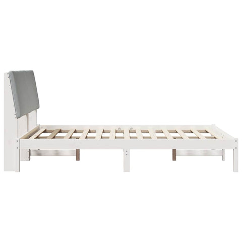 vidaXL Bed frame White and light grey 160 x 200 cm Solid pine wood