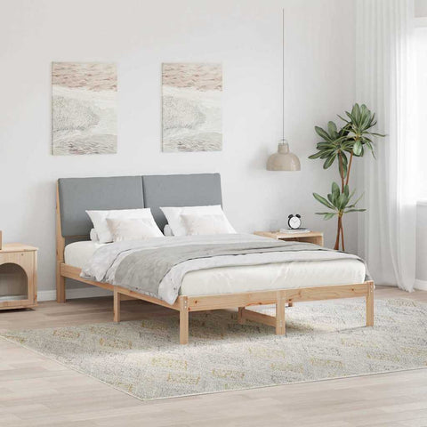 vidaXL Bed frame Brown and light grey 150 x 200 cm Solid pine wood