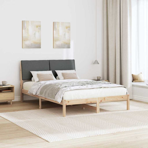 vidaXL Bed frame Brown and dark grey 150 x 200 cm Solid pine wood