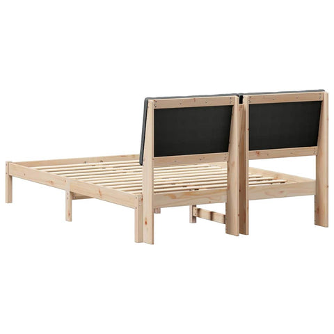 vidaXL Bed frame Brown and dark grey 150 x 200 cm Solid pine wood
