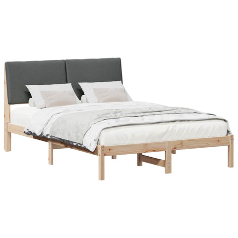 vidaXL Bed frame Brown and dark grey 150 x 200 cm Solid pine wood