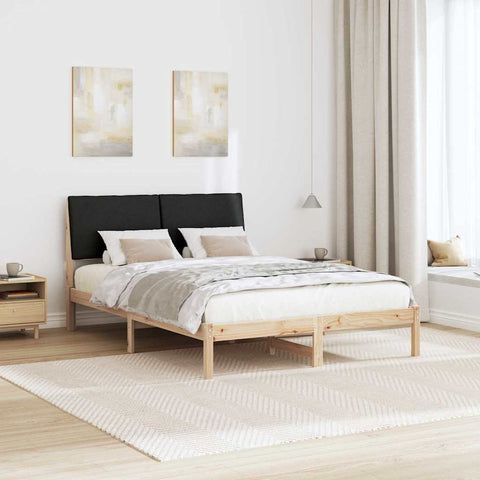 vidaXL Bed frame Brown and black 150 x 200 cm Solid pine wood