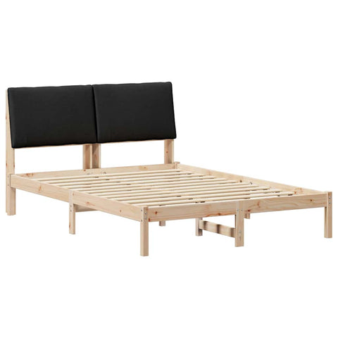 vidaXL Bed frame Brown and black 150 x 200 cm Solid pine wood