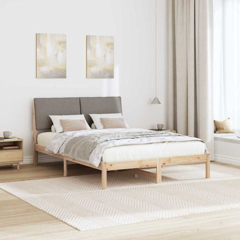 vidaXL Bed frame Brown and taupe 150 x 200 cm Solid pine wood