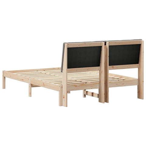 vidaXL Bed frame Brown and taupe 150 x 200 cm Solid pine wood