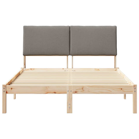 vidaXL Bed frame Brown and taupe 150 x 200 cm Solid pine wood