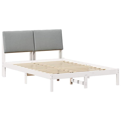 vidaXL Bed frame White and light grey 150 x 200 cm Solid pine wood