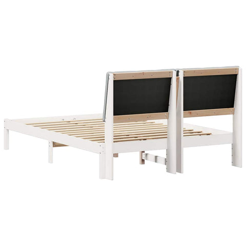 vidaXL Bed frame White and light grey 150 x 200 cm Solid pine wood