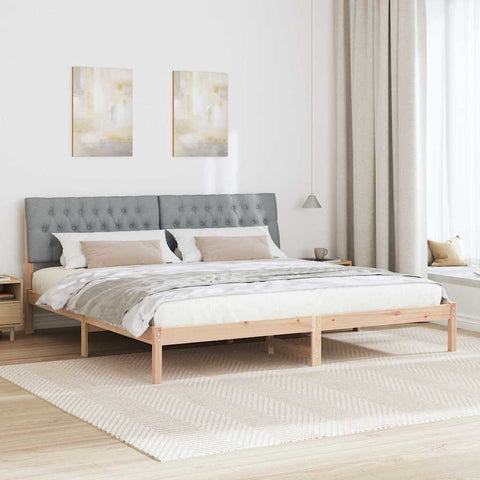vidaXL Bed Frame with Upholstered Headboard Brown 200 x 200 cm