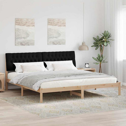 vidaXL Bed Frame with Upholstered Headboard Brown 200 x 200 cm