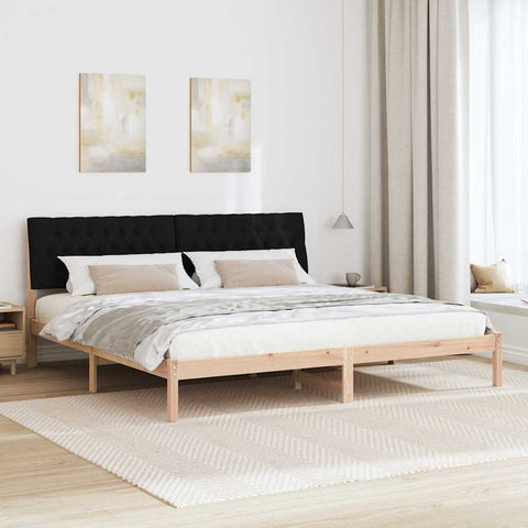 vidaXL Bed Frame with Upholstered Headboard Brown 200 x 200 cm