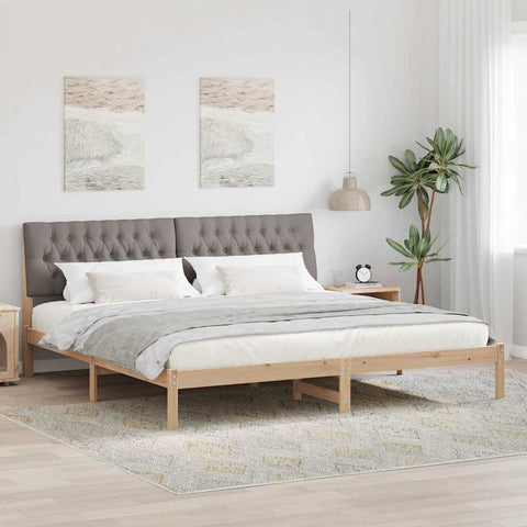 vidaXL Bed Frame with Upholstered Headboard Brown 200 x 200 cm
