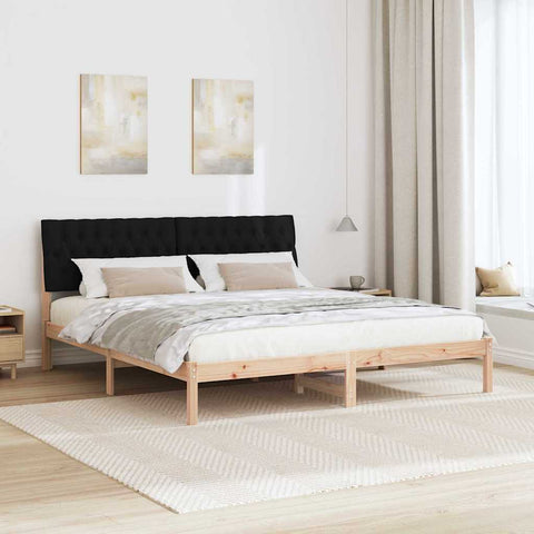vidaXL Bed Frame with Upholstered Headboard Brown 180 x 200 cm