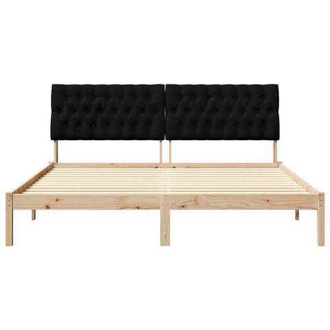 vidaXL Bed Frame with Upholstered Headboard Brown 180 x 200 cm