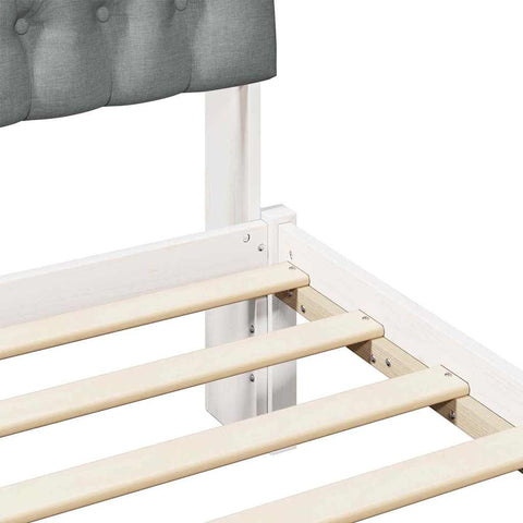 vidaXL Bed Frame with Upholstered Headboard White 180 x 200 cm