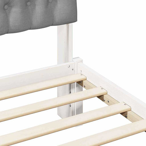 vidaXL Bed Frame with Upholstered Headboard White 160 x 200 cm