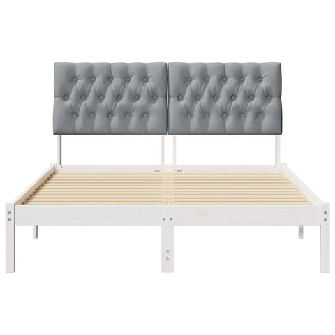 vidaXL Bed Frame with Upholstered Headboard White 160 x 200 cm