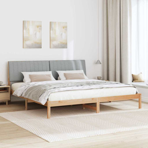 vidaXL Bed Frame with Headboard Brown 200 x 200 cm Solid Pine Wood
