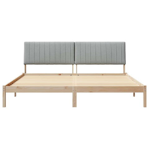 vidaXL Bed Frame with Headboard Brown 200 x 200 cm Solid Pine Wood