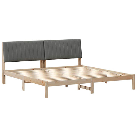 vidaXL Bed Frame with Headboard Brown 200 x 200 cm Solid Pine Wood
