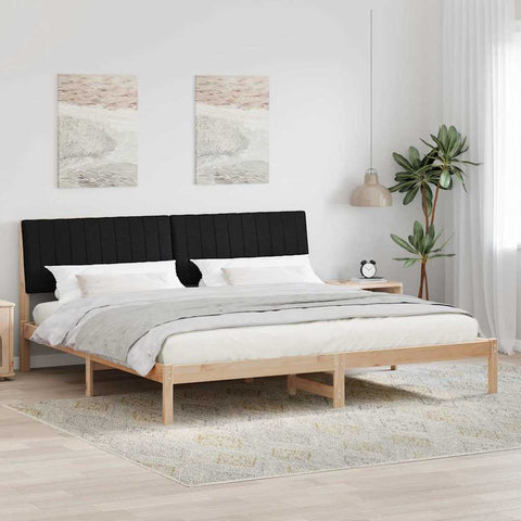 vidaXL Bed Frame with Headboard Brown 200 x 200 cm Solid Pine Wood