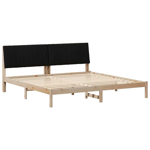 vidaXL Bed Frame with Headboard Brown 200 x 200 cm Solid Pine Wood