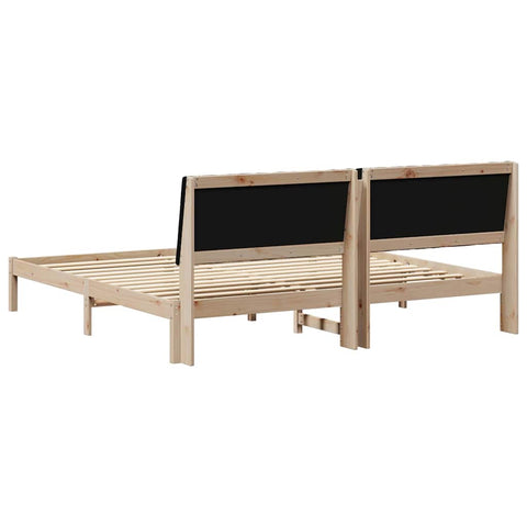 vidaXL Bed Frame with Headboard Brown 200 x 200 cm Solid Pine Wood
