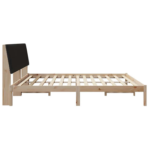 vidaXL Bed Frame with Headboard Brown 200 x 200 cm Solid Pine Wood