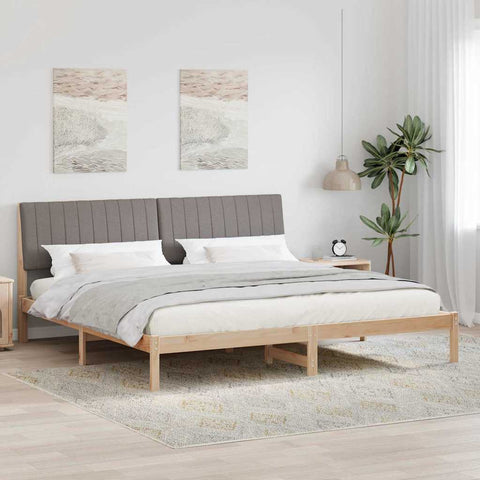 vidaXL Bed Frame with Headboard Brown 200 x 200 cm Solid Pine Wood
